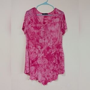 Women's Pink Tie-Dye Top